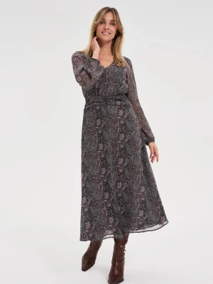 Wzorzysta sukienka czarna Moodo