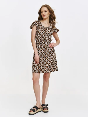 Wzorzysta sukienka mini w kolorach brązu Top Secret