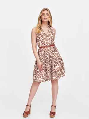 Wzorzysta sukienka z plecionym paskiem Top Secret