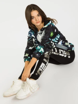 Bluza dziewczęca dresowa z kapturem we wory kolorowa Reporter