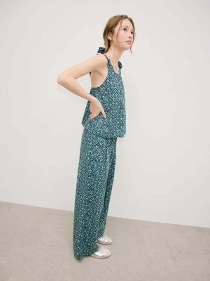 Wzorzyste bawełniane spodnie granatowy - Dzieci - lata - MANGO KIDS