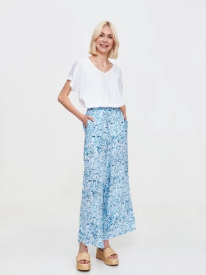 Wzorzyste niebieskie spodnie Top Secret