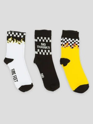 Wzorzyste skarpety SZACHOWNICA 3-PAK Reporter