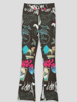 Wzorzyste spodnie typu dzwony Reporter