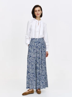 Wzorzyste spodnie z szeroką nogawką Top Secret