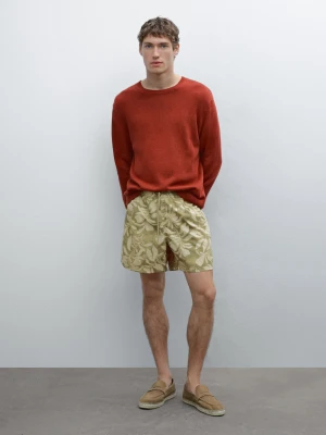 Wzorzyste Szorty Kąpielowe Regular Fit - Jasnozielony - - Massimo Dutti - Mężczyzna