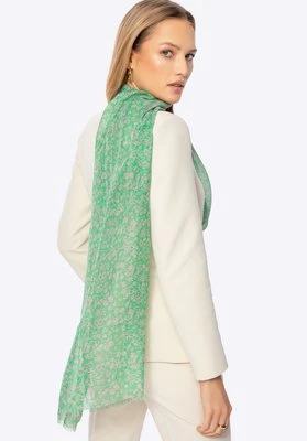 Wzorzysty damski szal zielono - beżowy Wittchen