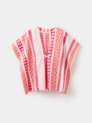 Wzorzysty kaftan kremowy / écru - Dzieci - - MANGO KIDS