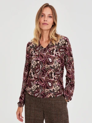 Wzorzysty sweter brązowy Moodo