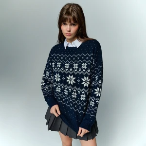 Zdjęcie produktu Wzorzysty sweter we wzór norweski granatowy House