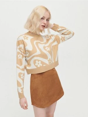 Wzorzysty sweter z abstrakcyjnym wzorem w stylu retro House