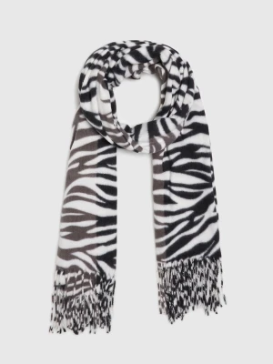 Wzorzysty szal czarny Moodo