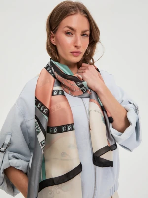 Wzorzysty szal miętowy Moodo