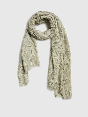 Wzorzysty szal oliwkowy Moodo