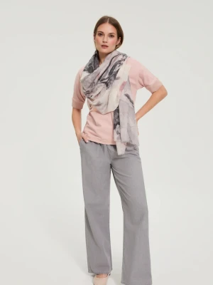 Wzorzysty szal różowy Moodo