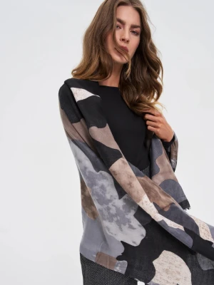 Wzorzysty szal szary Moodo