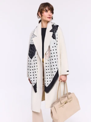 Wzorzysty wełniany szal z dodatkiem jedwabiu TARANKO