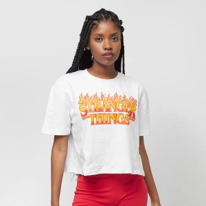 x Stranger Things Woven Signature Crop Print Tee, markiKarl Kani, T-Shirty i Polo, w kolorze biały, rozmiar: