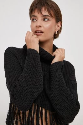 XT Studio sweter damski kolor czarny ciepły z golfem