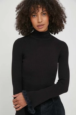 XT Studio sweter damski kolor czarny lekki z golfem