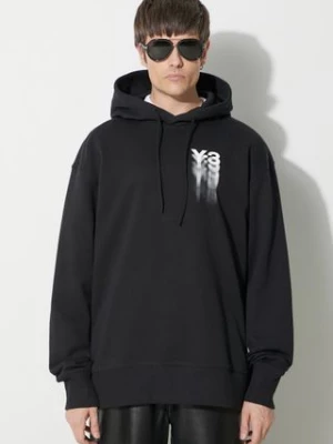 Y-3 bluza bawełniana Graphic Hoodie męska kolor czarny z kapturem z nadrukiem IZ3169