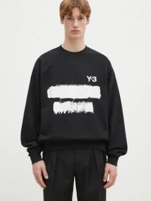 Y-3 bluza Graphic Crew męska kolor czarny z nadrukiem JN4881