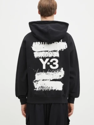 Y-3 bluza Graphic Hoodie kolor czarny z kapturem z nadrukiem JN4882