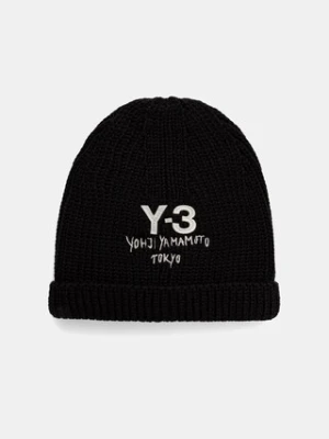 Y-3 czapka wełniana Knit Beanie kolor czarny JX8308