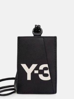 Y-3 etui na karty skórzane Lanyard kolor czarny IY4065