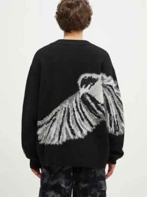 Y-3 kardigan wełniany Graphic Knit Cardigan kolor czarny ciepły IW7485