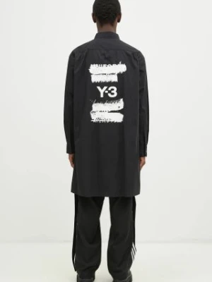 Y-3 koszula Graphic Logo Shirt męska kolor czarny relaxed z kołnierzykiem klasycznym JN4878