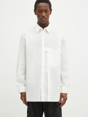 Y-3 koszula Pleated Pocket Shirt męska kolor biały relaxed z kołnierzykiem klasycznym JL6665