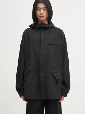 Y-3 koszula z dodatkiem wełny Refined Wool kolor czarny relaxed ze stójką JX7276