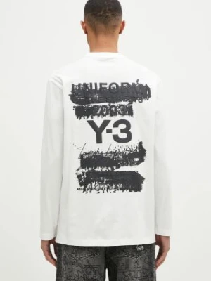 Y-3 longsleeve bawełniany Graphic Longsleeve Tee kolor biały z nadrukiem JM3234