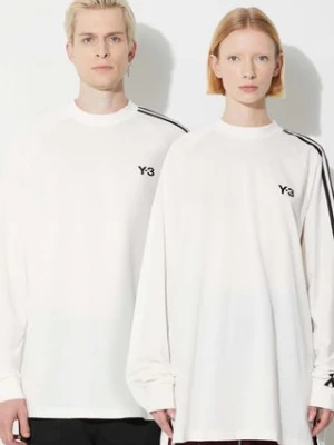 Y-3 longsleeve bawełniany kolor biały wzorzysty