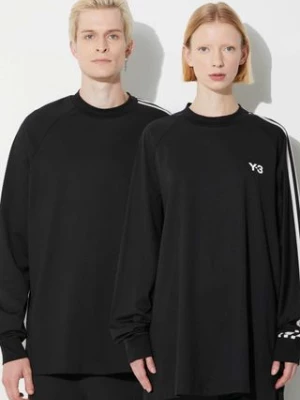 Y-3 longsleeve bawełniany kolor czarny wzorzysty