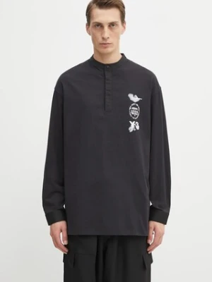 Y-3 longsleeve bawełniany Long Sleeve Polo kolor czarny z nadrukiem JX7280
