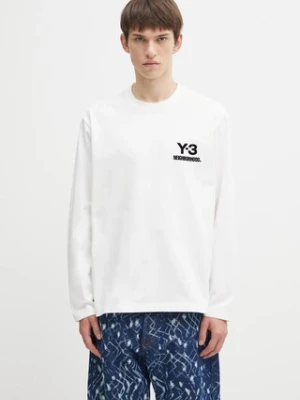 Y-3 x Neighborhood longsleeve bawełniany Logo kolor biały z nadrukiem JX7455