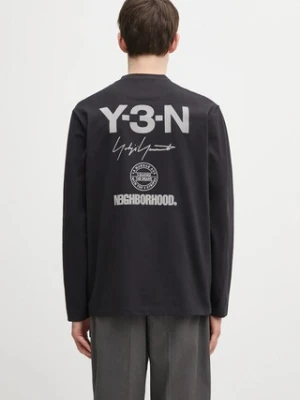 Y-3 x Neighborhood longsleeve bawełniany Logo kolor czarny z nadrukiem JW7001