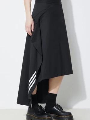 Y-3 spódnica z domieszką wełny Refined Woven kolor czarny midi prosta IN4372