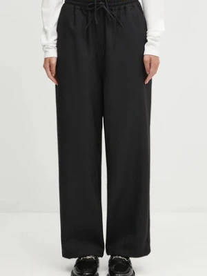 Y-3 spodnie 3S Track damskie kolor czarny szerokie high waist JV6772