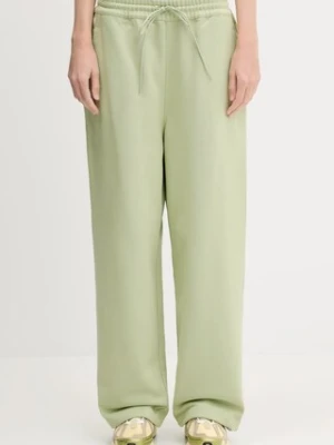Y-3 spodnie dresowe French Terry Wide Leg Pant damskie kolor zielony gładkie JM7841