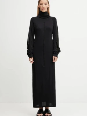 Y-3 sukienka Hooded Knit kolor czarny maxi prosta JX2300