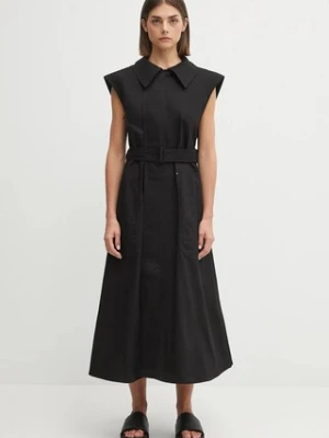 Y-3 sukienka Twill kolor czarny midi rozkloszowana JV6776