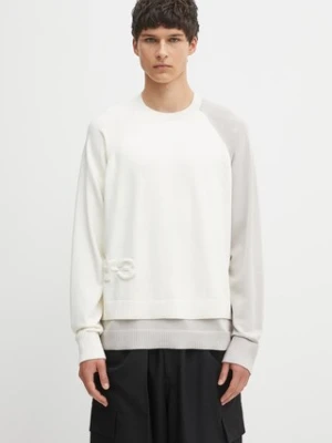 Y-3 sweter Logo Knit męska kolor beżowy lekki KB4642