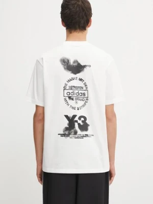 Y-3 t-shirt bawełniany Graphic Short Sleeve męski kolor biały gładki JZ0712