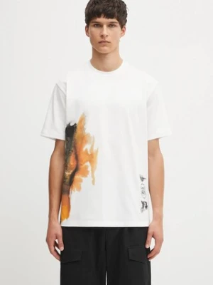 Y-3 t-shirt bawełniany Graphic Short Sleeve męski kolor biały z nadrukiem JX4744