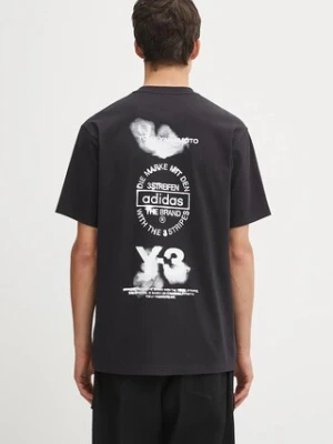 Y-3 t-shirt bawełniany Graphic Short Sleeve męski kolor czarny z nadrukiem JX4745