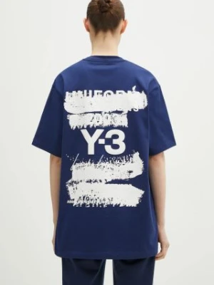 Y-3 t-shirt bawełniany Graphic SS Tee damski kolor granatowy JM7816