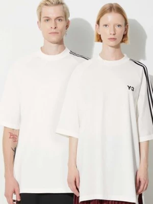 Y-3 t-shirt bawełniany kolor beżowy z nadrukiem